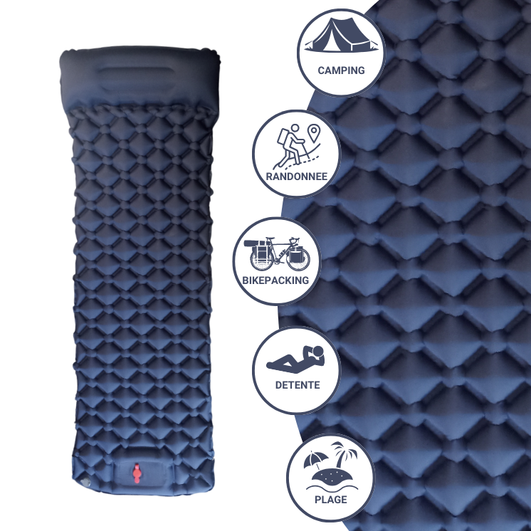 Matelas gonflable compact avec pompe intégrée